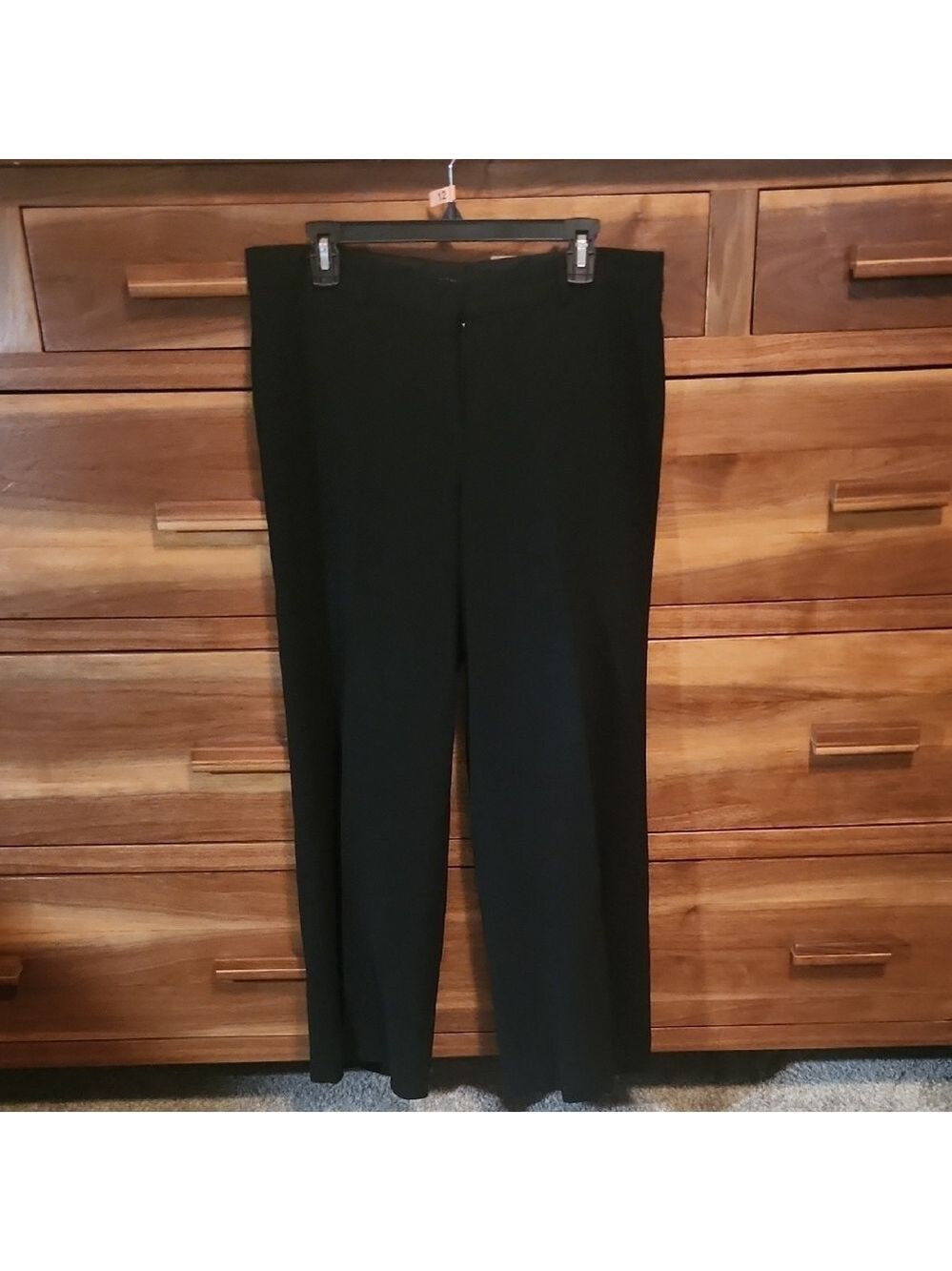Black Straightleg Textured Classy Dress Pants SZ 12p Suitpants